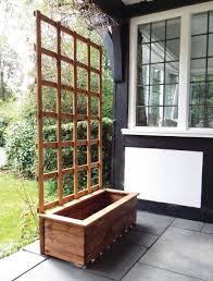 wooden trough planters large solid