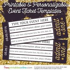 Admit One Gold Event Ticket Template Free Printables Online