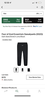 fear of essential sweatpants ss20