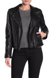 Michael Michael Kors Missy Asymmetrical Zip Leather Moto Jacket Nordstrom Rack