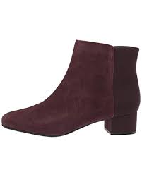 Clarks Rubber Chartli Valley Ankle Boot In Burgundy Suede