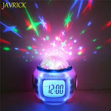 2020 Sky Star Children Baby Room Night Light Projector Lamp Bedroom Music Alarm Clock Color Change Multi Function Glowing Alarm Clock Lj200827 From Luo09 10 95 Dhgate Com