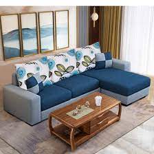 5 seater wooden l shape sofa set