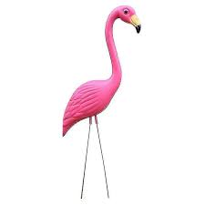 8x Various Lawn Ornament Pink Flamingo