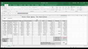 Excel Example Of Travel Agency Spreadsheet