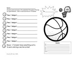 Basketball Behavior Chart Student Incentive Chart