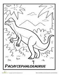 It had long back legs, and small front legs and was bipedal, walking on 2 legs. Pachycephalosaurus Worksheet Education Com Coloring Pages Color Hidden Pictures