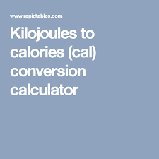 Kilojoules To Calories Cal Conversion Calculator 5fish