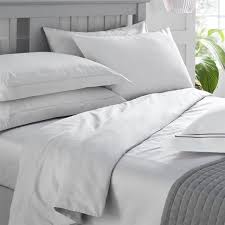 cotton bed linen silver grey