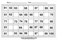 Missing Numbers 51 100 Nine Worksheets Free Printable