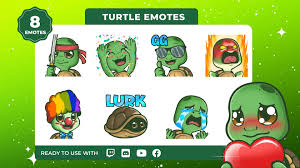 turtle emotes 8 pack gamingvisuals