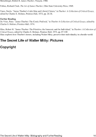 the secret life of walter mitty pdf secret life of walter mitty bibliography and furtherreading 16 james thurber the comic prufrock in thurber a collection of critical essays