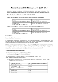 Pdf Refund Rules And Tdr Filing W E F 01 July 2013 Mohit