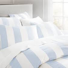Gorgeous Wide Stripe Bed Linen In Sky