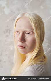 young beautiful albino woman makeup