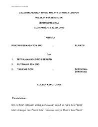 Kualalumpur kami live dari mahkamah sesyen kuala lumpur untuk membawakan perkembangan terkini kes membabitkan. Alasan Penghakiman S 22 286 2009 Dalam Mahkamah Tinggi