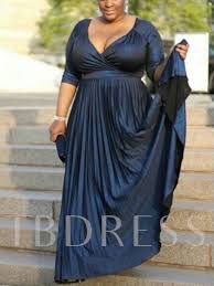 Pleats Half Sleeve Plus Size Mother Of The Bride Dress
