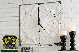 Vintage Tin Tile Wall Clock My Home