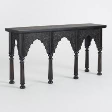 Espresso Carved Arch Wood Console Table