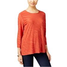 Jm Collection Womens Jacquard Pullover Blouse Womens