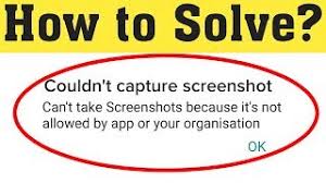 how to fix couldn t capture screenshot