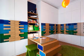 • keep east and north walls light while south and west walls can have cupboard or storage cabinets for books. 10 Innovative Designs For Kids Study Tables