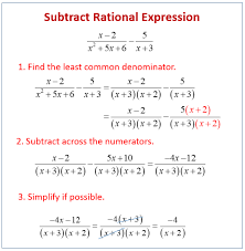 subtracting rational expressions