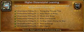 This video shows adept's guide to dimensional rifting wow toy demo. Wingsy On Twitter I Just Earned The Higher Dimensional Learning Achievement Warcraft
