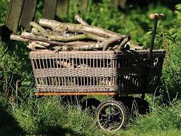 Wagon With Basket Garden Trolley By