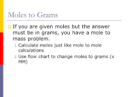 Moles To Grams If You Are Given Moles But The Answer Must Be