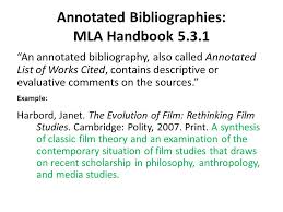 Related For    annotated bibliography mla format example