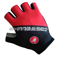 2019 Team Castelli Riding Gear Cycle Gloves Mitts Red Black