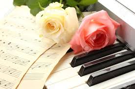 Image result for piano with roses images