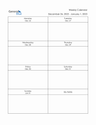 blank weekly calendar in pdf word and