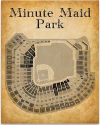 Houston Minute Maid Park Baseball Seating Chart 11x14 Unframed Art Print Great Sports Bar Decor And Gift Under 15 For Baseball Fans