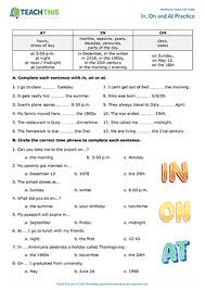 prepositions of time esl games