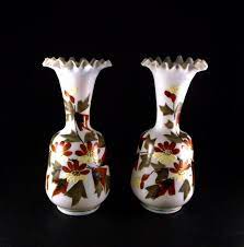 Milk Opaque Glass Vases Bohemian