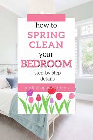 bedroom cleaning checklist with a step