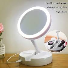 portable makeup mirror with led