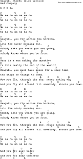 Song Lyrics With Guitar Chords For Seagull