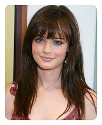 Long hair with long curtain bangs. 102 Most Flattering Hairstyles For Oval Faces