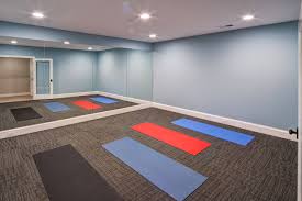 75 carpeted home yoga studio ideas you