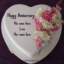 happy wedding anniversary cake with