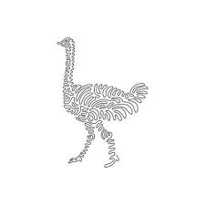 Line Drawing Abstract Art Of Ostrich