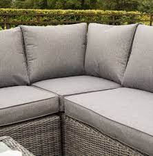 rattan corner sofa set grey weave
