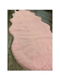 rugs viana faux rabbit fur pink 2 x 6