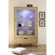 Parma Light Oak Wide Display Cabinet