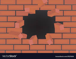 Broken Brick Wall Royalty Free Vector