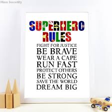 Canvas Painting Superhero Rules Poster