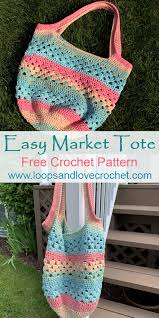 easy market tote free crochet pattern